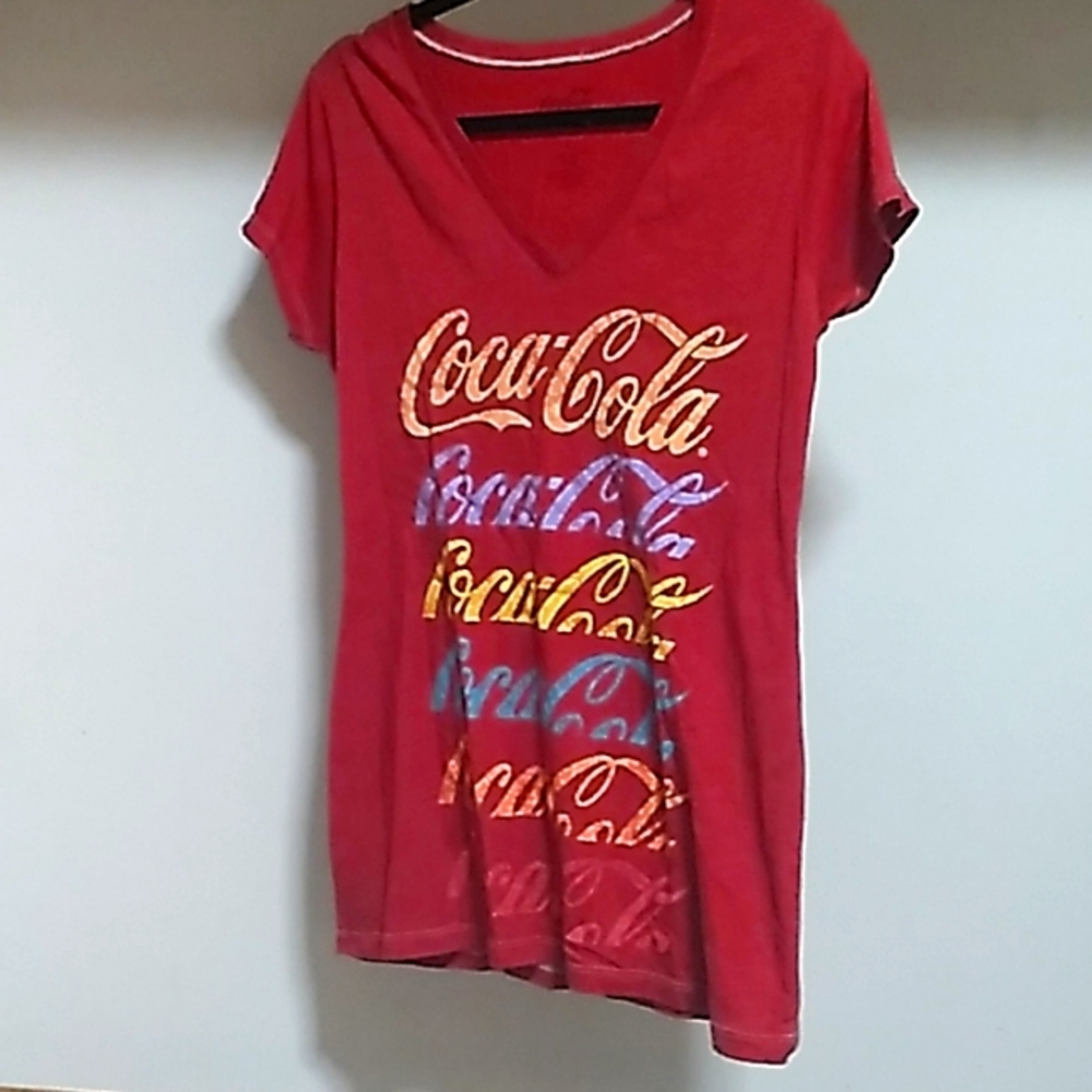 Women's Coca-Cola t-shirt v-neck.